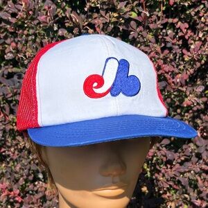 Vintage 80s 90s Montreal Expos ⚾️ Ted Fletcher trucker mesh snapback hat cap MLB